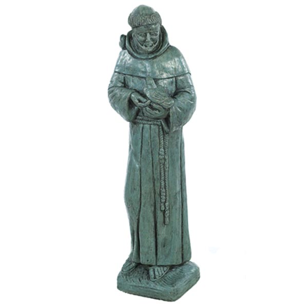 Jr Large St.Francis Holding Dove | Solid Rock Stone Works