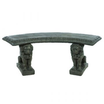 Large Curved Bench with Lion Legs