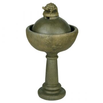 Small Box Turtle Bowl Fountain on Pedestal