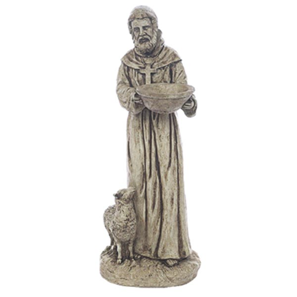 concrete St.Francis with Lamb statue | Solid Rock Stone Works