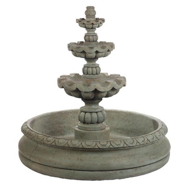 3 Tier Cantera Basin Fountain | Solid Rock Stone Works