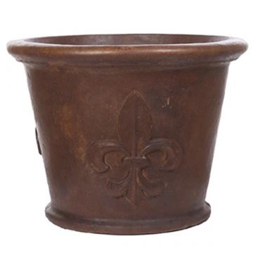 XL Plain Rim Fleur De Leis Pot- Set of 2