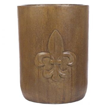 XL Rd Bottom Cylinder Fleur De Leis Pot- Set of 2